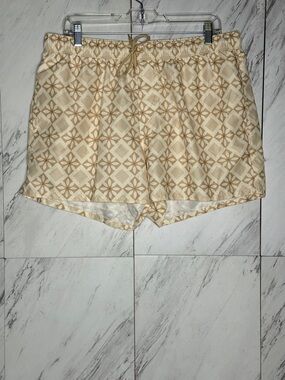 ASOS Cream & Tan Geometric Tile Print Swim Shorts SZ XXL